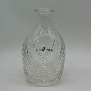 Courvoisier Glass Decanter Clear Diamond‎ Swirl Pattern Barware Vintage